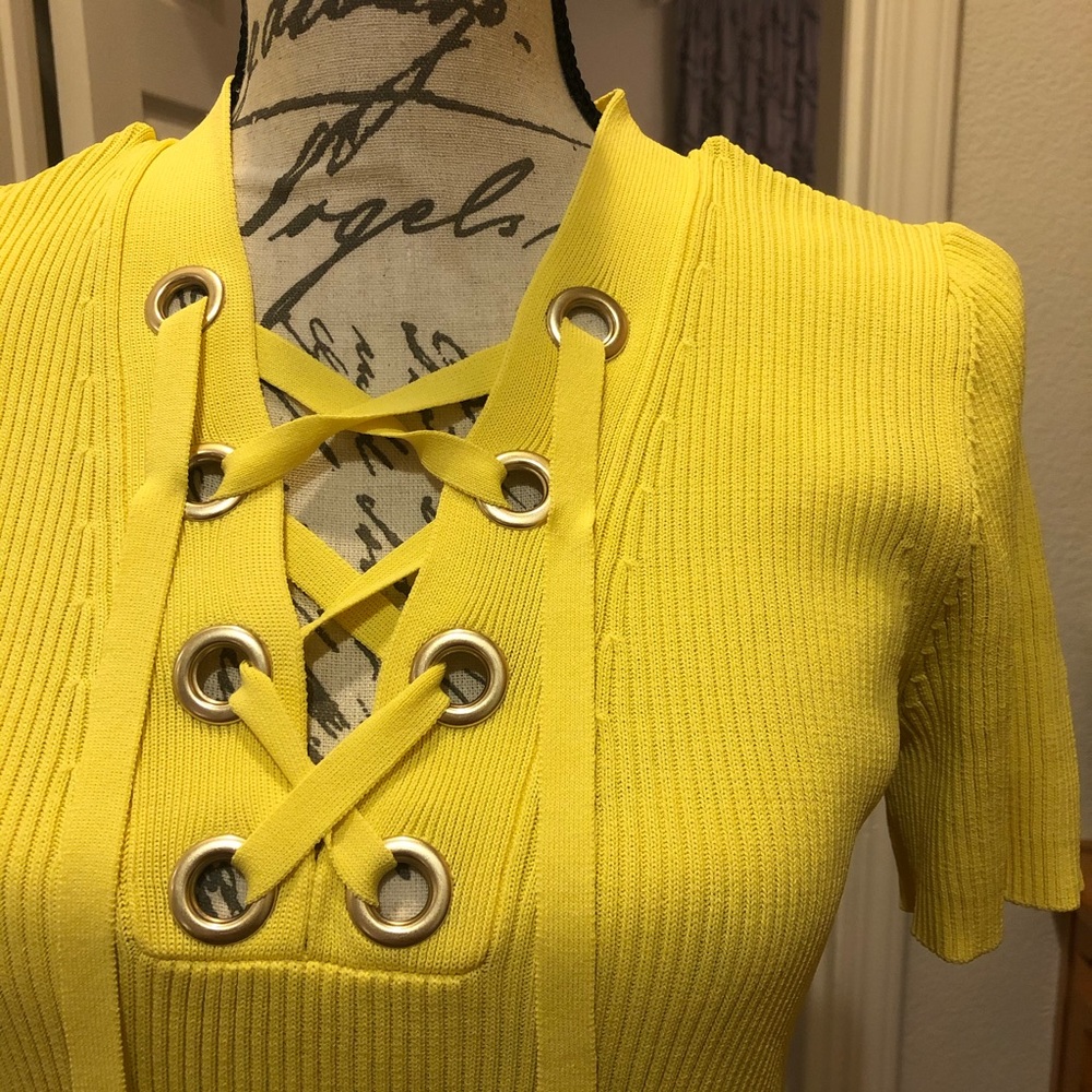 Michael Kors Ribbed Lace Up Dress